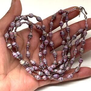 Vintage Bead For Life Multi Color Soft Silicone Beaded Purple Hexagon Shape B#8